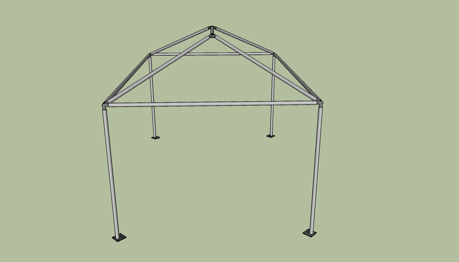 10x10 frame tent side view